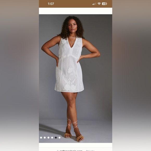 NWT - Not So Serious by Pallavi Mohan White Embroidered Mini Dress Sz Medium - Picture 2 of 15